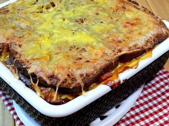 Leftover Holiday Ham Strata Reuben Style NoblePig com