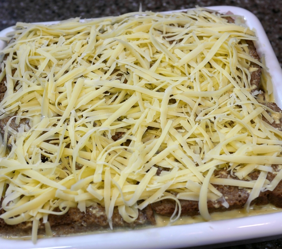 Leftover Holiday Ham Strata Reuben Style cheese