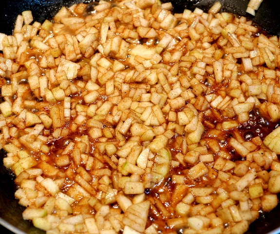 Sinfully Decadent Spaghetti Squash Bake sauteed apples