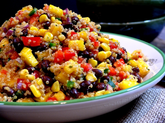 Southwest Quinoa with a Black Bean Mango Medley