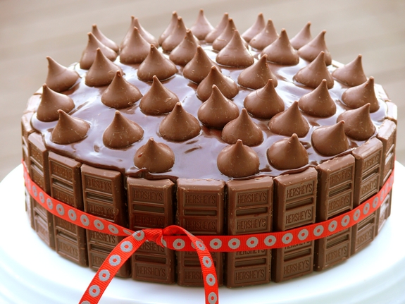 Best Yellow Birthday Cake with Chocolate Icing whole