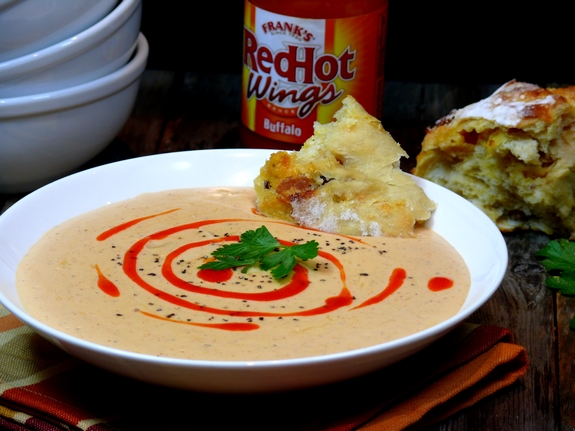 Cheesy Buffalo Roasted Cauliflower Potato Soup 2