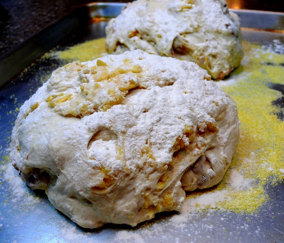 Easy Artisan Bacon Cheese Bread dough ball