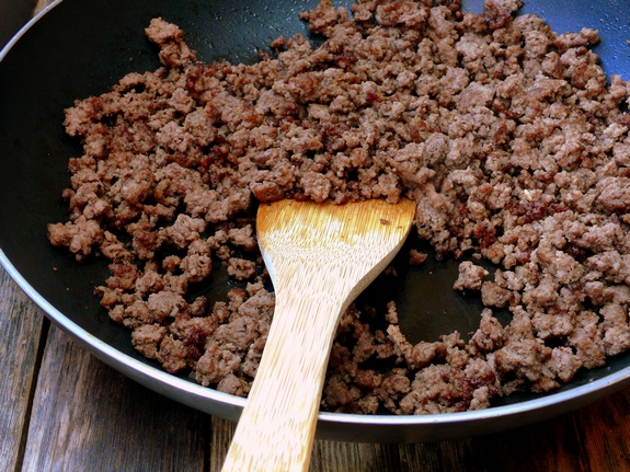 Weeknight Sloppy Chili Fries Browned Meat