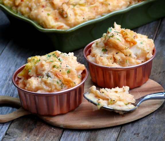 Cheesy Kimchi Colcannon perfect for St Patricks Day