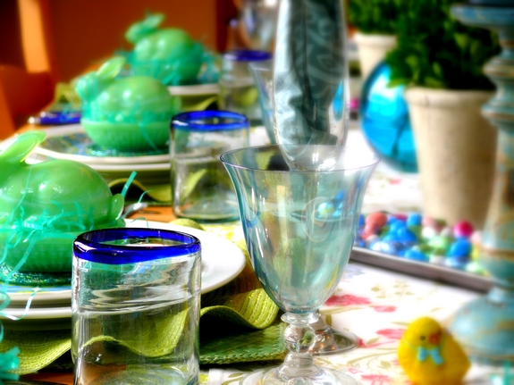 Easter Table Setting Glassware