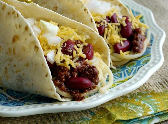 Smoky Cincinnati Chili Tacos