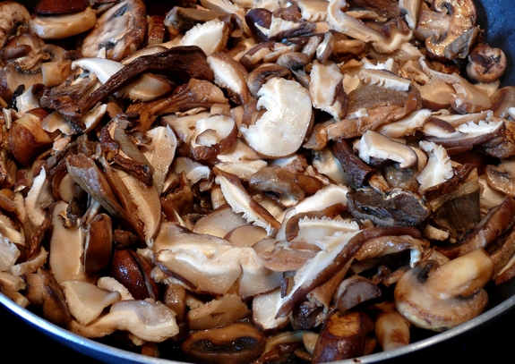 Cheesy Four Mushroom White Pizza button porcini shitake and baby bellas