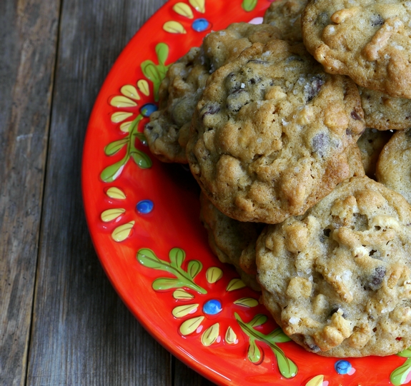 Dark Chocolate Sea Salt Kashi Cereal Cookies cookie plate