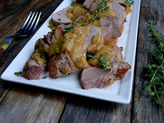 Pork Tenderloin with Creamy Orange Ginger Gravy easy to prepare 