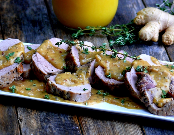 Pork Tenderloin with Creamy Orange Ginger Gravy perfect Sunday dinner 