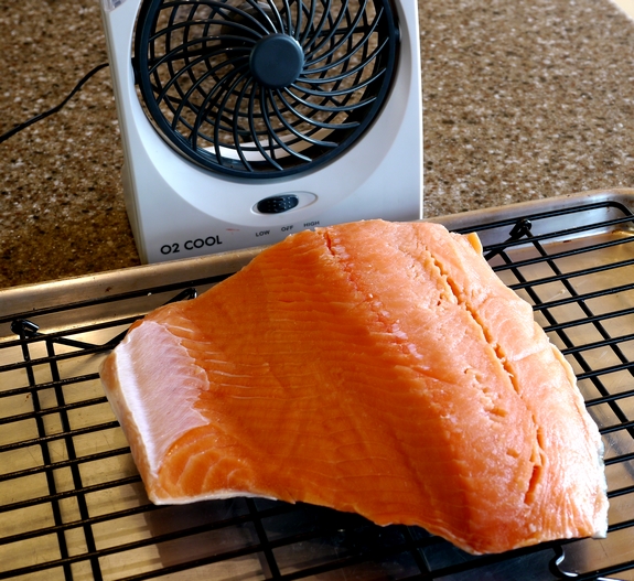 Smoked Salmon Brunch Taco Bar forming the pellicle
