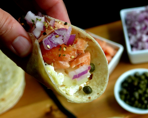 Smoked Salmon Brunch Taco Bar small taco