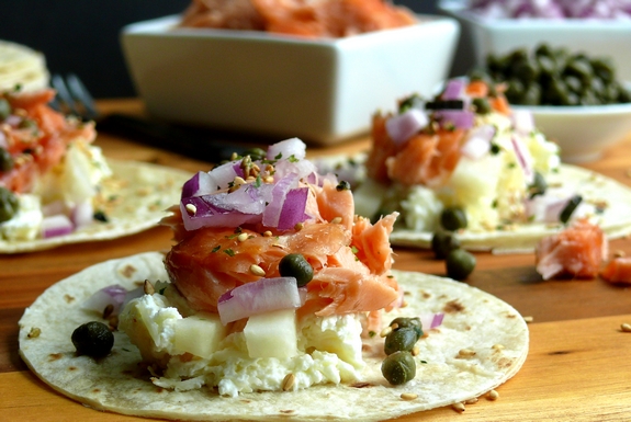 Smoked Salmon Brunch Taco Bar