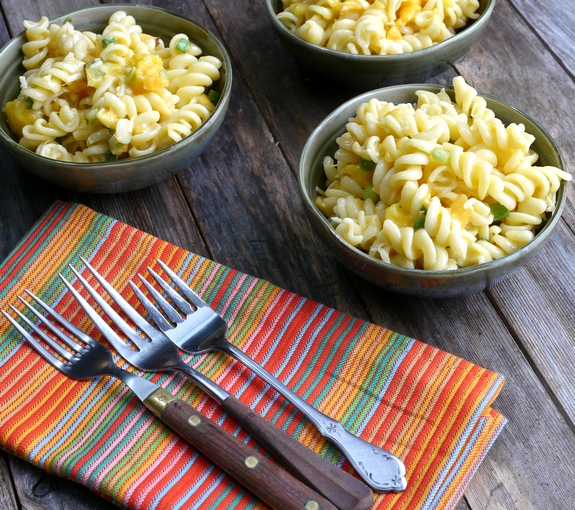 Mango and Papaya Pasta Salad with Creamy Lime Vinaigrette perfect side dish