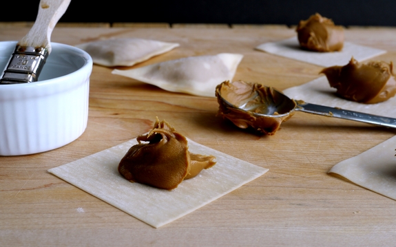 Fried Biscoff Wontons with Strawberry Dipping Sauce Wrappers
