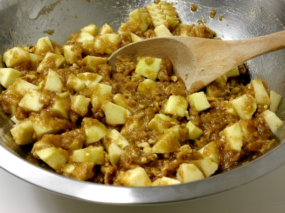 Chunky Apple Snack Cake the batter