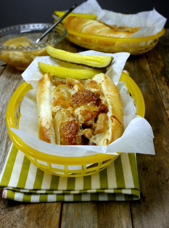Slow Cooked Braised Chicken Onion and Cheese Sandwiches there wont be any left