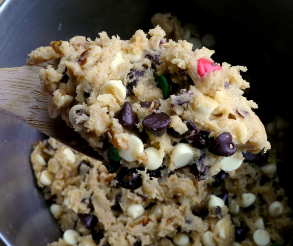 Festive Chocolate Cherry Chip Cookies from Noble Pig batter