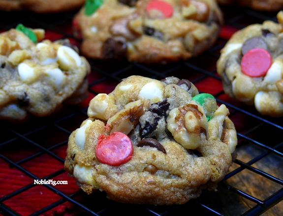 Festive Chocolate Cherry Chip Cookies from Noble Pig the perfect bite