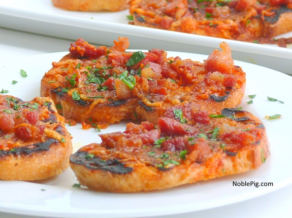 Smokey Cheese and Pancetta Crostini a crunchy Holiday bite