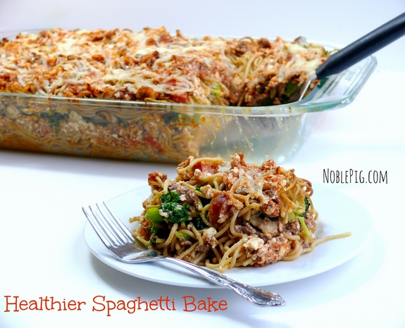 NoblePigs Healthier Spaghetti Bake low calorie