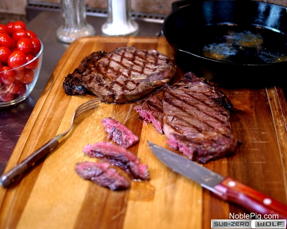 2 Noble Pig Sub Zero Wolf Grilling Rib Eye Steaks Dual Fuel Range