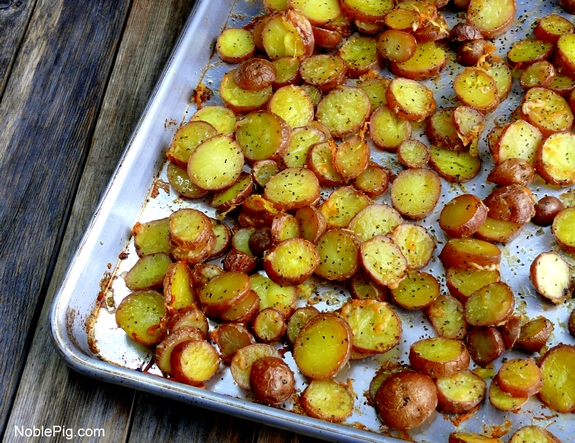 Cheesy Crushed Rosemary Potato Coins