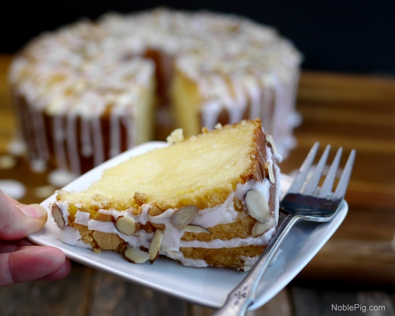 Noble Pig Buttery Almond Pound Cake with Almond Glaze one slice wont be enough