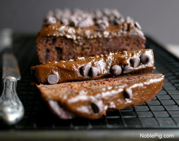 Chocolate Banana Avocado Bread with Chocolate Avocado Buttercream Noble Pig sliced