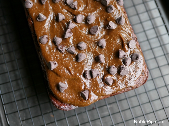 Chocolate Banana Avocado Bread with Chocolate Avocado Buttercream Noble Pig top view