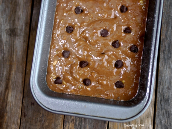 Chocolate Banana Avocado Bread with Chocolate Avocado Buttercream before baking
