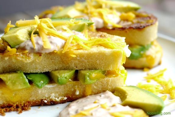 Noble Pig Stuffed Avocado and Cheese French Toast breakfast