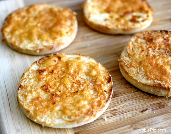 Pepperoni Pizza Baked Eggs Noble Pig Parmesan English muffin