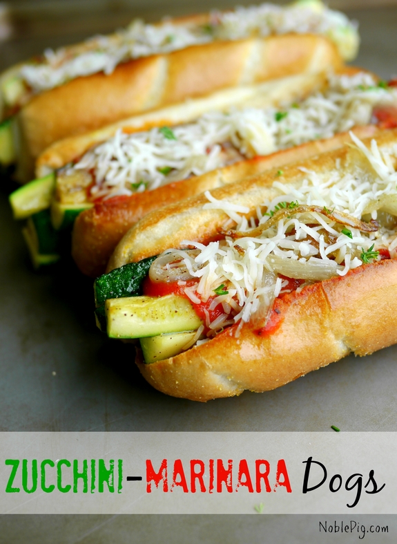 Zucchini Marinara Dogs Noble Pig vegetarian