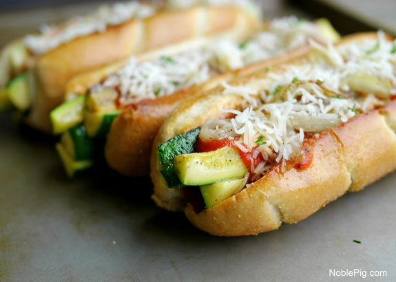 Zucchini Marinara Dogs NoblePig hot dogs