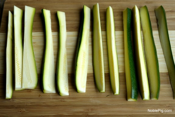 Zucchini Marinara Dogs sliced zucchini NoblePig