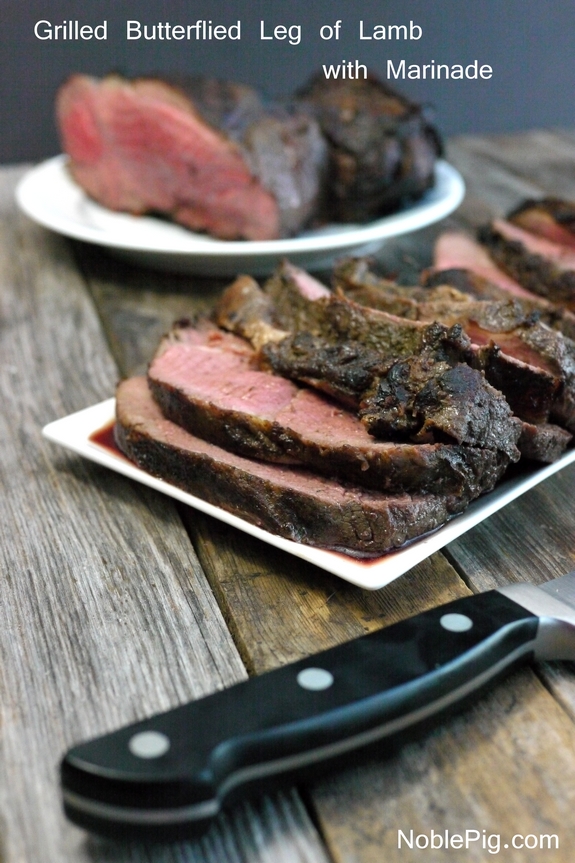 Grilled Butterflied Leg of Lamb with Marinade from Noble Pig Oregon