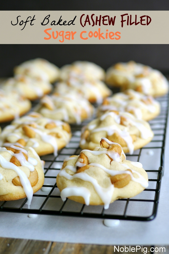Soft Baked Cashew Filled Sugar Cookies from Noble Pig