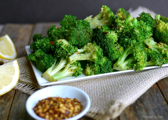 5 Minute Spicy Lemon Broccoli from Noble Pig