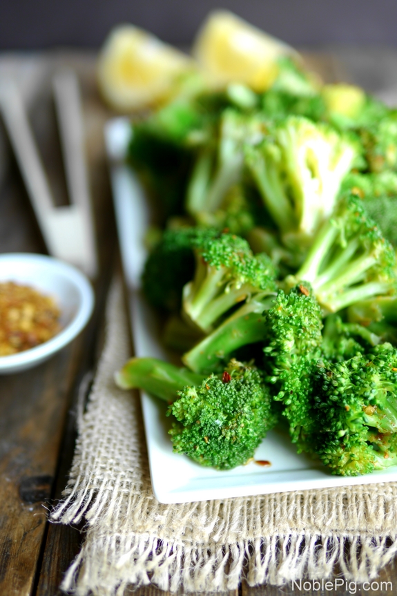 5 Minute Spicy Lemon Broccoli from Noble Pig