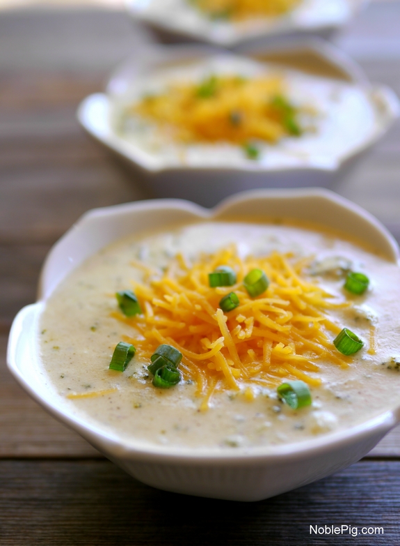 Kicked Up Broccoli Cheese Soup from Noble Pig