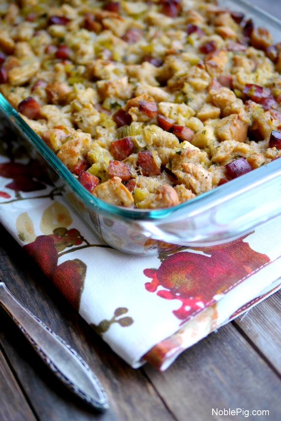 Challah Bread and Kielbasa Stuffing from Noble Pig x