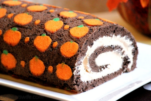 Chocolate Pumpkin Swiss Roll