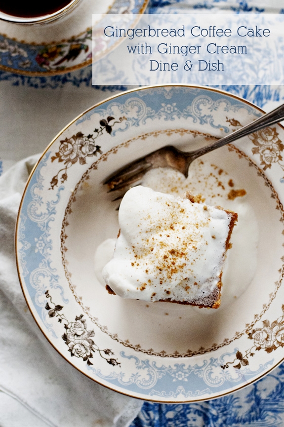Gingerbread Coffee Cake with Ginger Cream