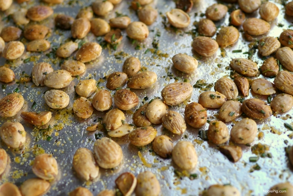 Lemon Pepper Rosemary Almonds Noble Pig tray