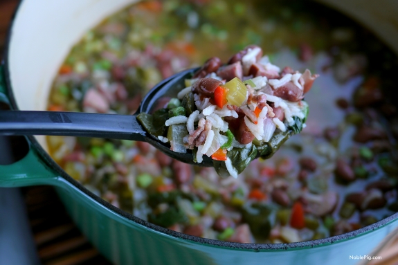 Red Beans Rice and Sausage Soup from Noble Pig x