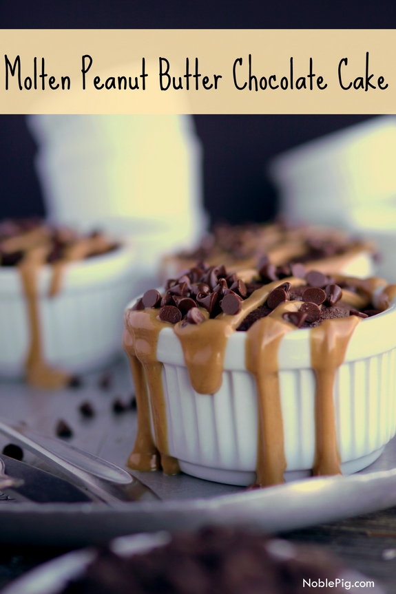 Molten Peanut Butter Chocolate Cake x