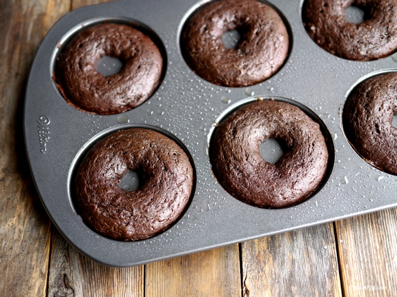 Chocolate Guinness Doughnuts with Bourbon Creme Glaze and Bacon 1