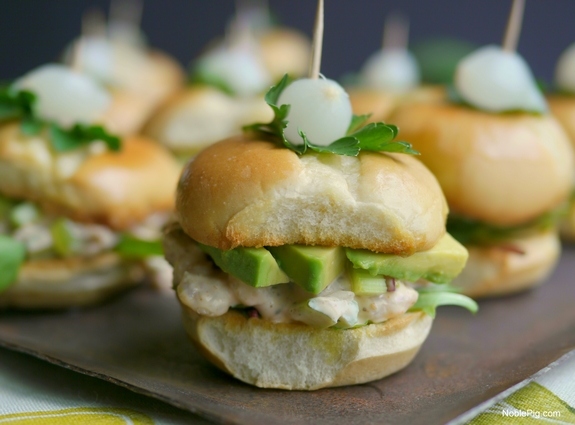 California Avocado and Bay Shrimp Sliders with Spicy Mayo